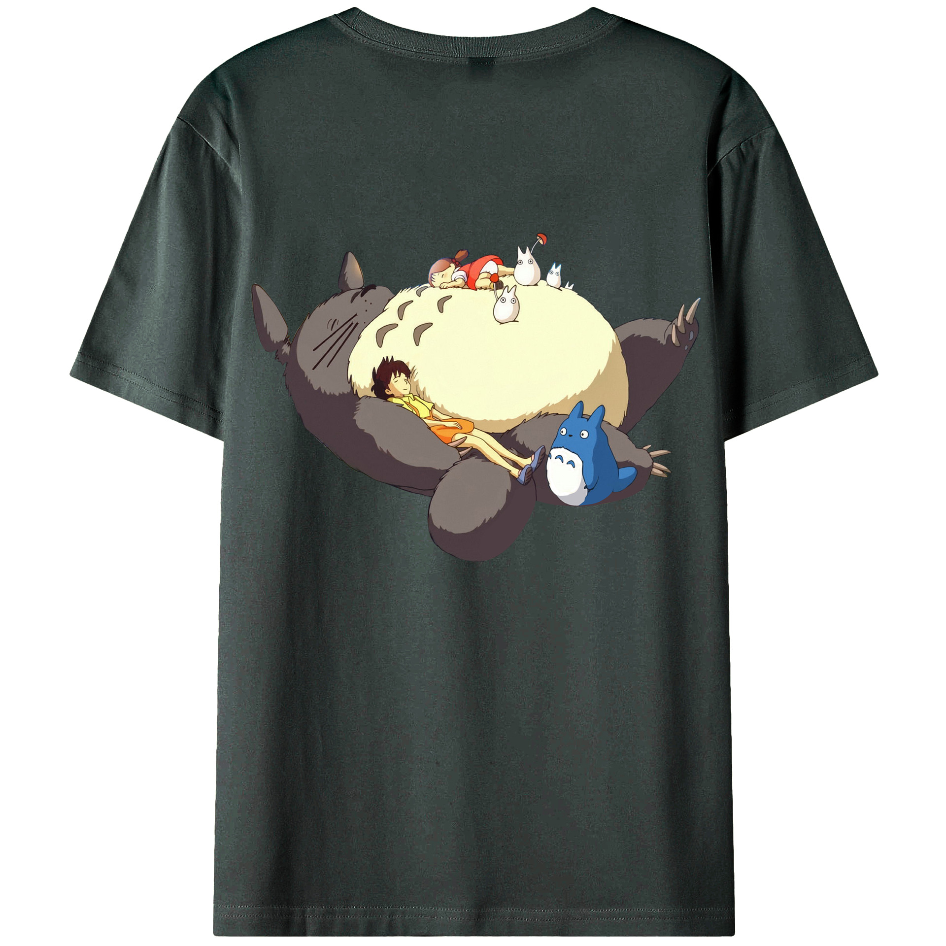（画像用） となりのトトロ 草壁メイ 草壁サツキ My Neighbor Totoro Satsuki Kusakabe Mei Kusakabe 綿100％ メンズ半袖Tシャツ（バックプリント） 通気性
